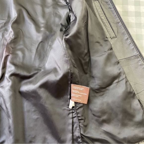 Danier black genuine leather jacket soft zip up motorcycle Bikercore moto in XS - Picture 6 of 15